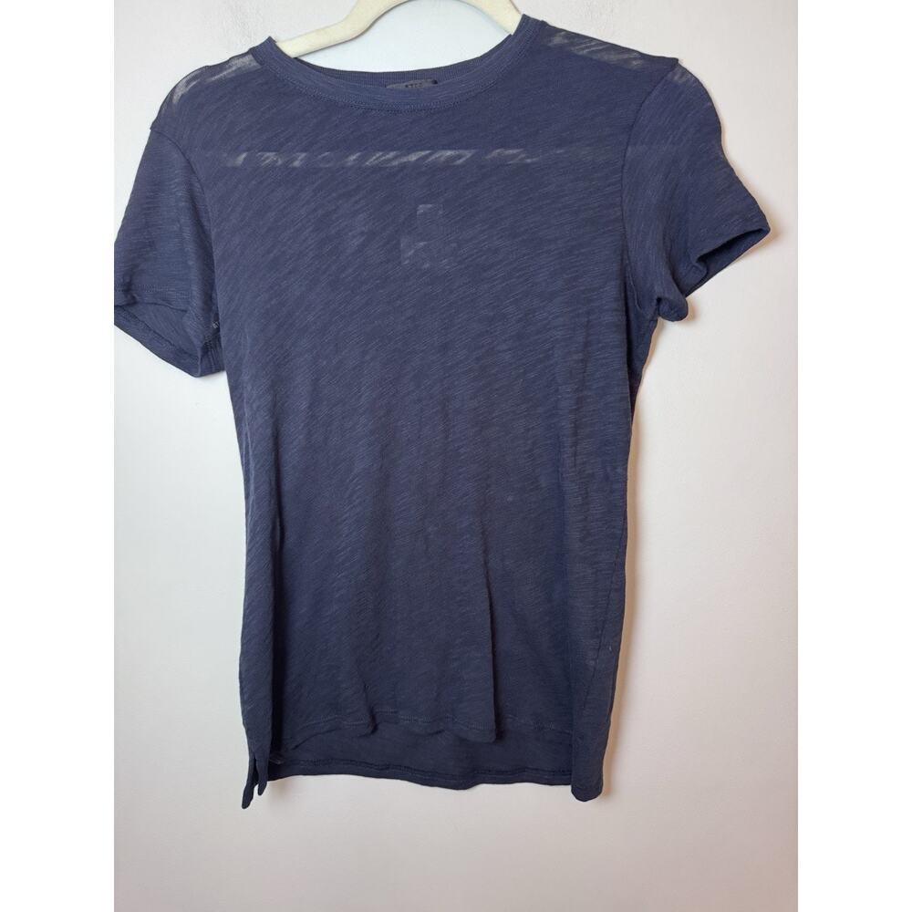 ATM Women's Short Sleeve Crewneck Tee In Midnight Navy Blue XS NWT